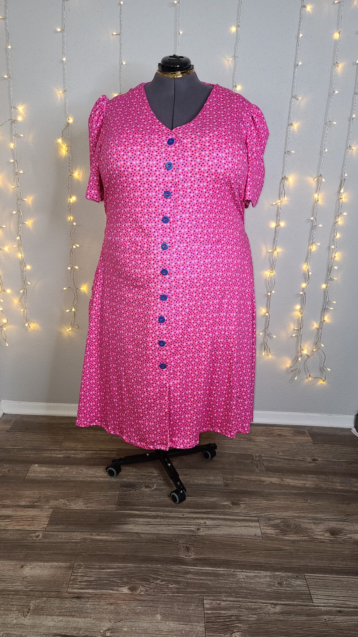 Plus Size Cotton Dress | Hot Pink Dress | Christina Wells Designs