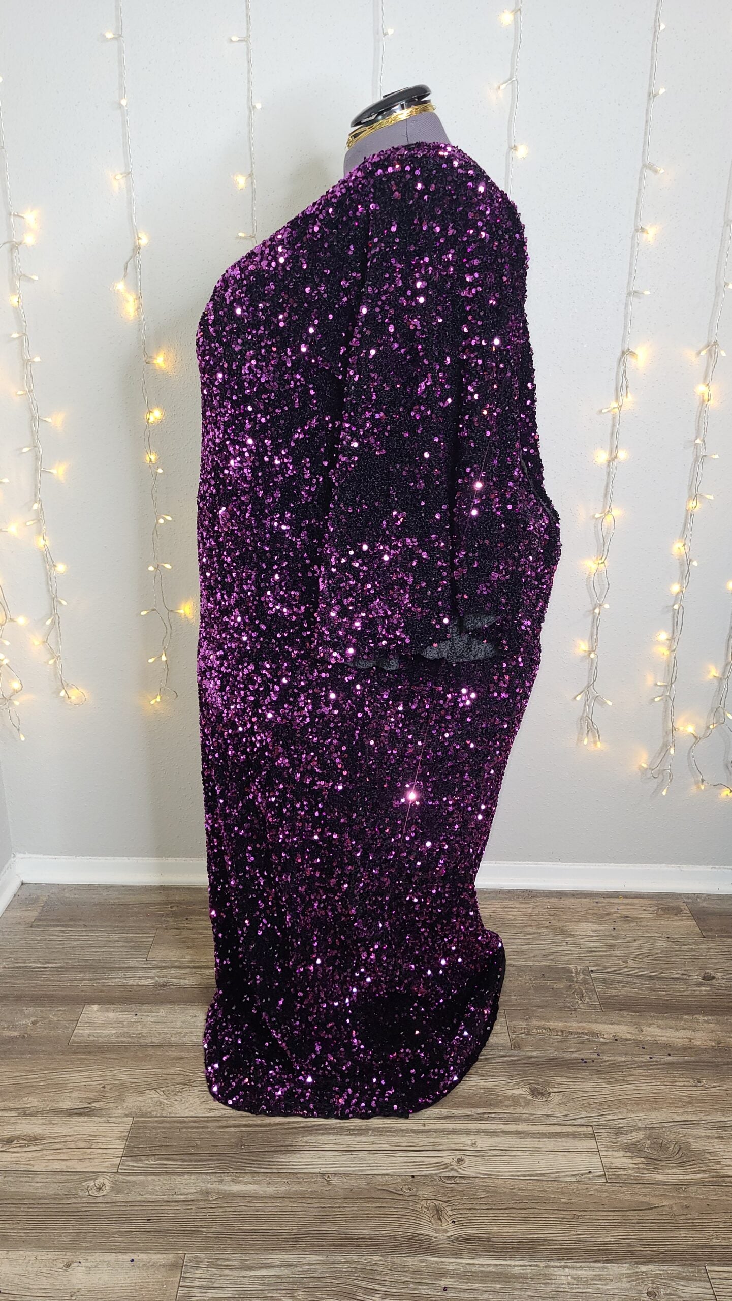 Purple Sequin Evening Wrap